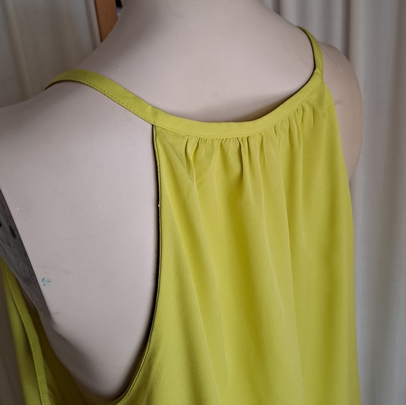 Banana Republic yellow/green key hole halter tank top, medium - Picture 3 of 4